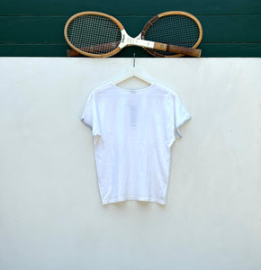 ELLESSE Buttoned White Tennis Top. Sz 10. Italy.