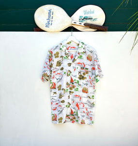 BAHAMAS PARADISE Caribbean Islands Resort Shirt. Sz M.