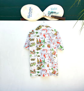 BAHAMAS PARADISE Caribbean Islands Resort Shirt. Sz M.