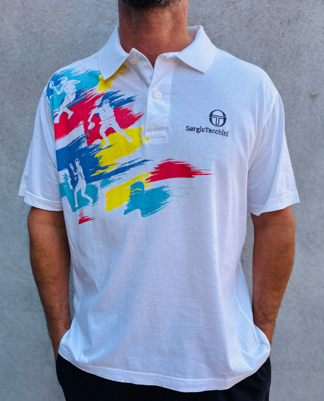 SERGIO TACCHINI 'Pat Cash' Court Polo. Sz L.