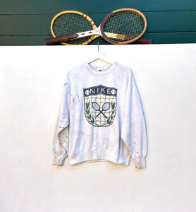 NIKE Green Checker Wimbledon Sweatshirt. Sz L.