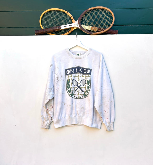 NIKE Green Checker Wimbledon Sweatshirt. Sz L.